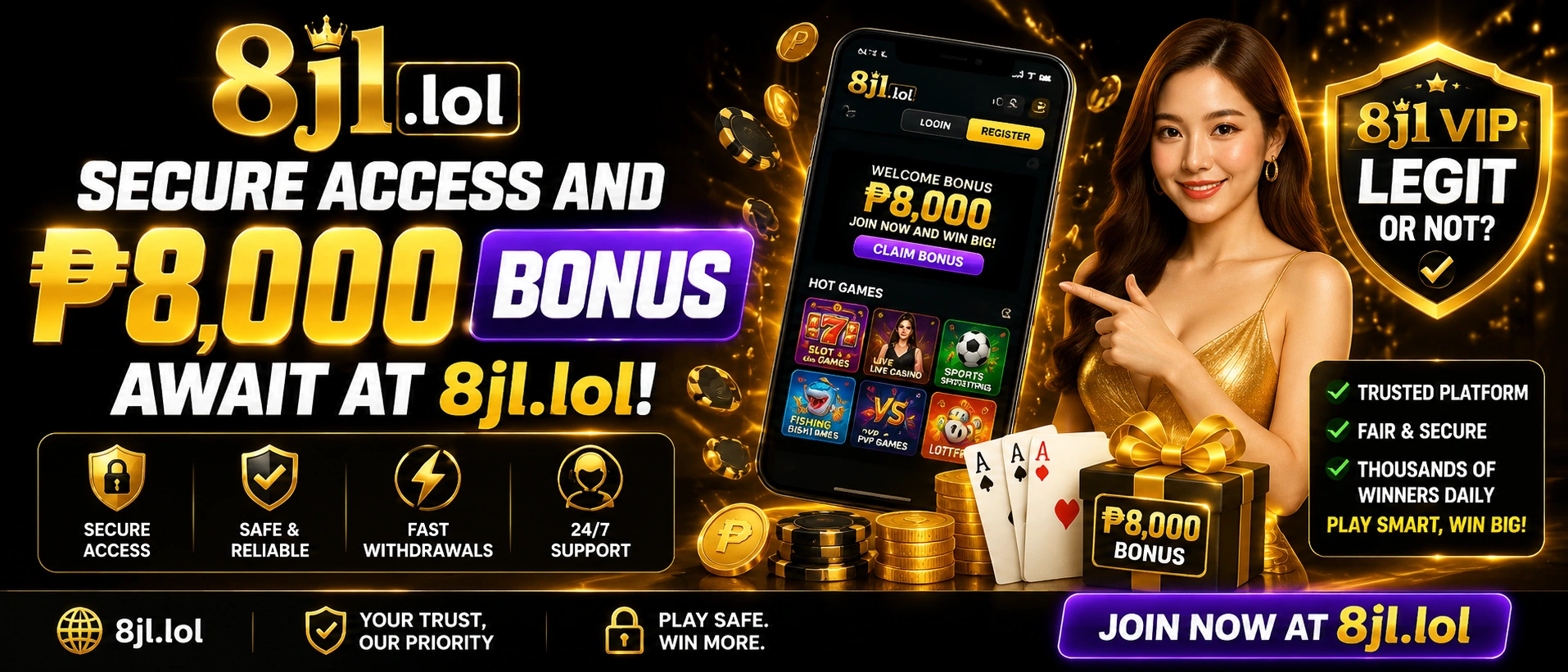 8JL live casino mobile view